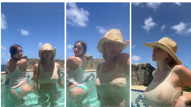 Daisy Keech With Friend Naked In Pool
